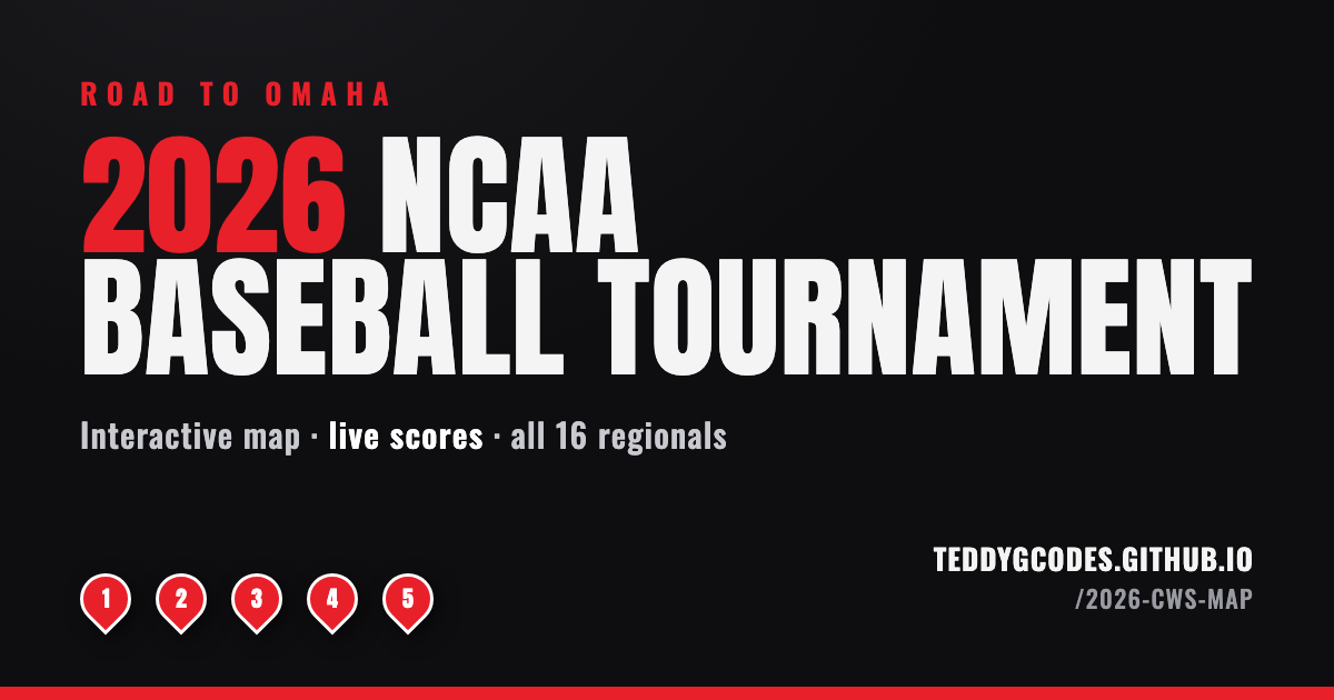 2026 NCAA Baseball Tournament — Interactive Map